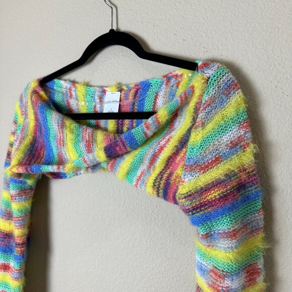 WILD FABLE Rainbow Mohair Cropped Sweater Shrug Size Small - Picture 5 of 8